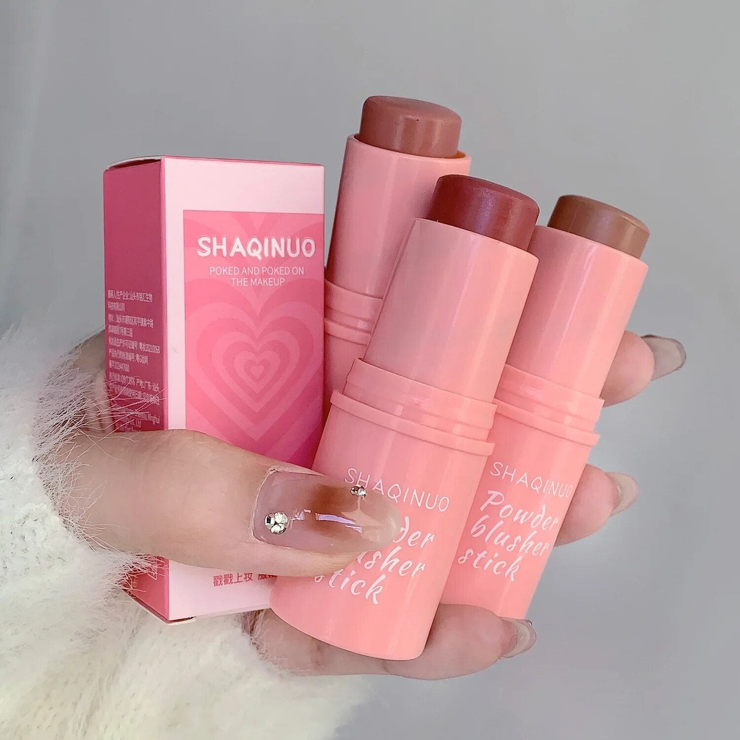 Waterproof Matte Face Blush Stick Long-lasting Natural Cheek Contour Tint Blush Cream Makeup Mineral Red Rouge Cosmetics. 