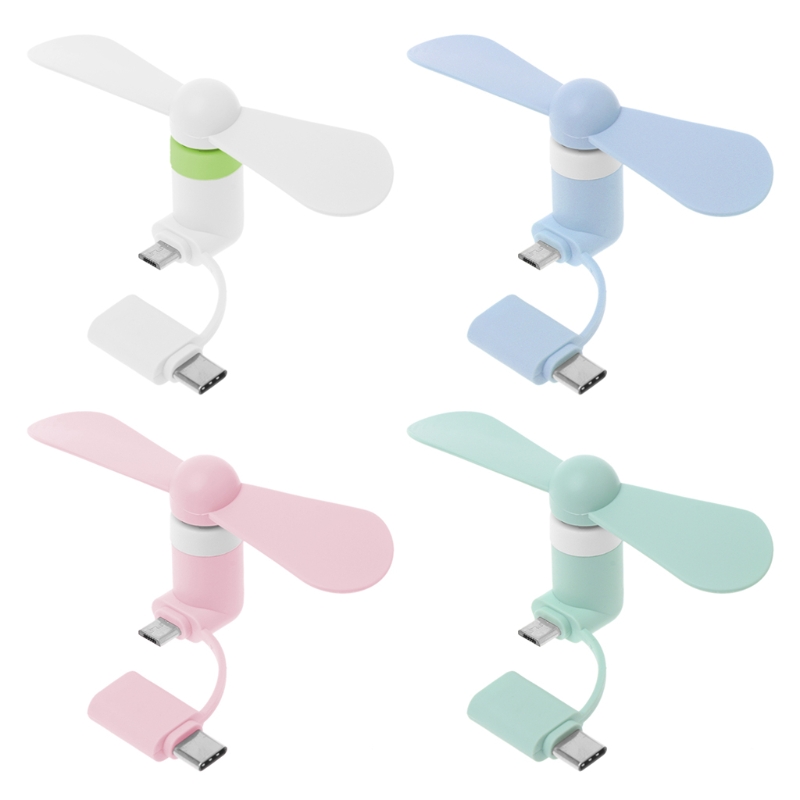 2 in 1 Type C Micro USB Mini Fan Cooler for Htc Type-C USB -C for Smart Cell Phone Android Micro USB Phones Cooling Fans