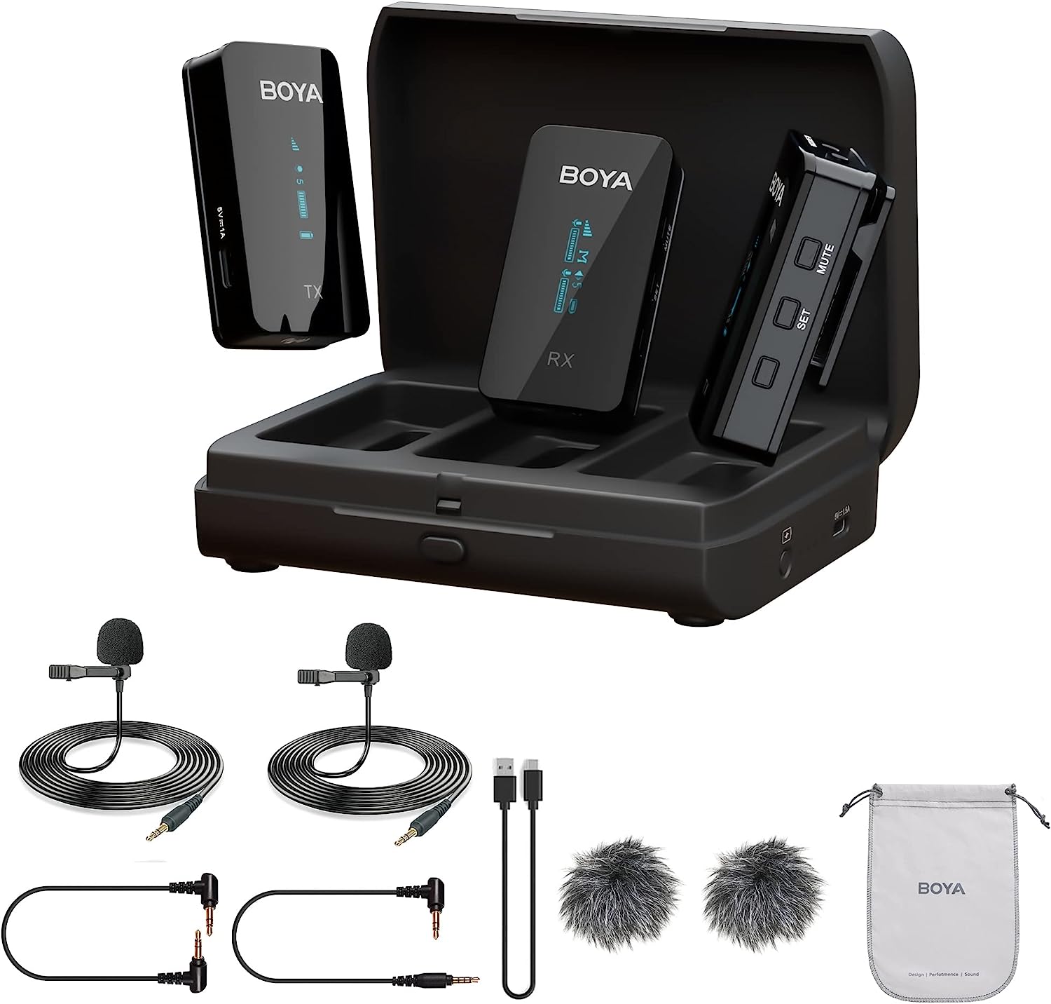 BOYA BY-XM6-K2 2.4GHz Ultra-compact Wireless Microphone System Kit