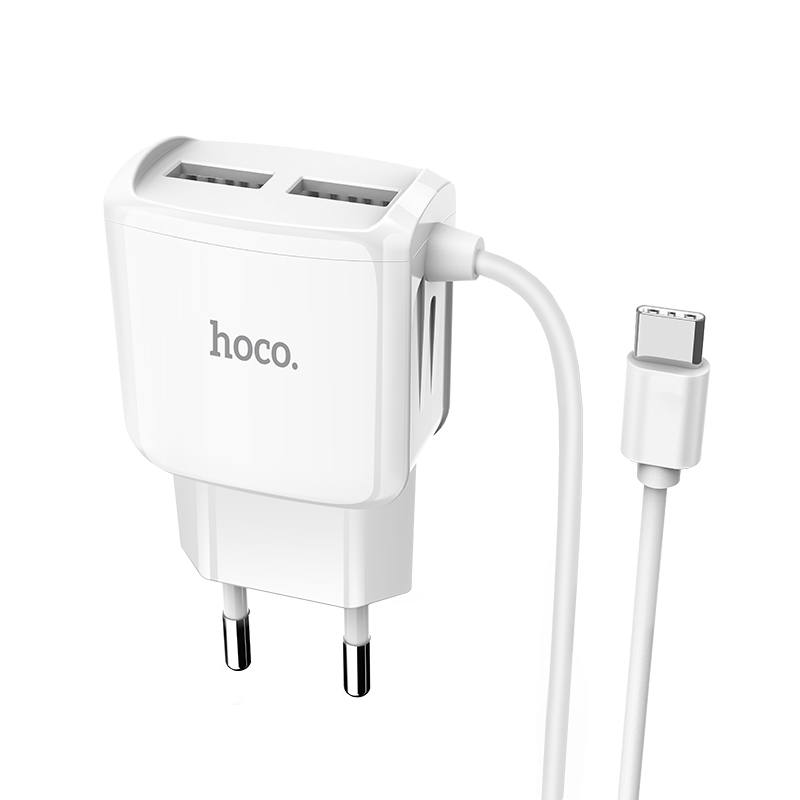 Hoco C59A Mega Joy Double Port Charger with 1.2M Type C Charging Cable (EU)
