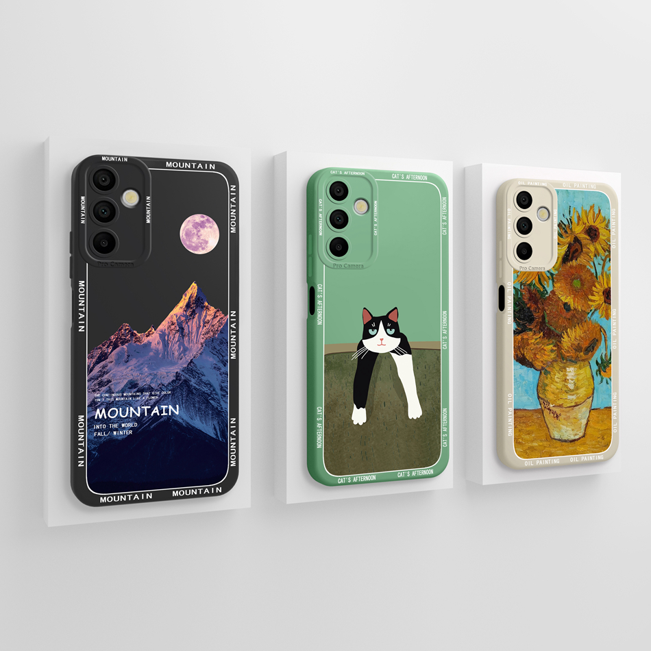 For Samsung Galaxy A15 Case Artistic Style Full Coverage Anti Choc Liquid Protector For Samsung A 15 4G 5G Back Cover. 