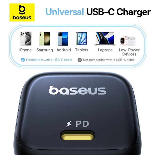 Baseus 45W Charger, PicoGo C1 USB C Charger Block Fast Charging, Compact Type C Wall Charger for iPhone16/15/14/13/12 Series, Galaxy Series, MacBook Etc. 