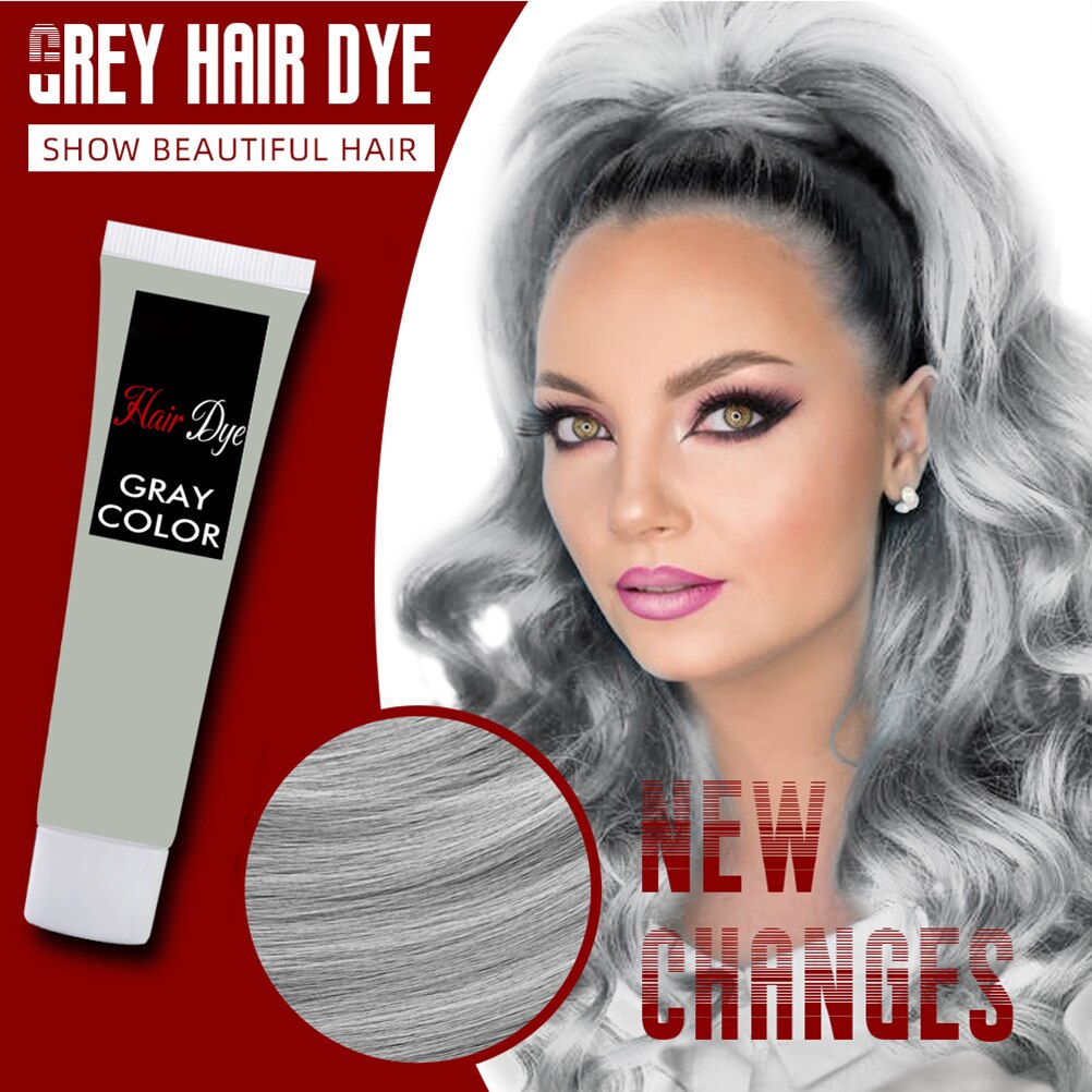 Fashion Smoky Gray Hair Dye Ash Gray Hair Dye Non-Greasy Fashion Color Hair Dye Hair Styling Hair Dye. 