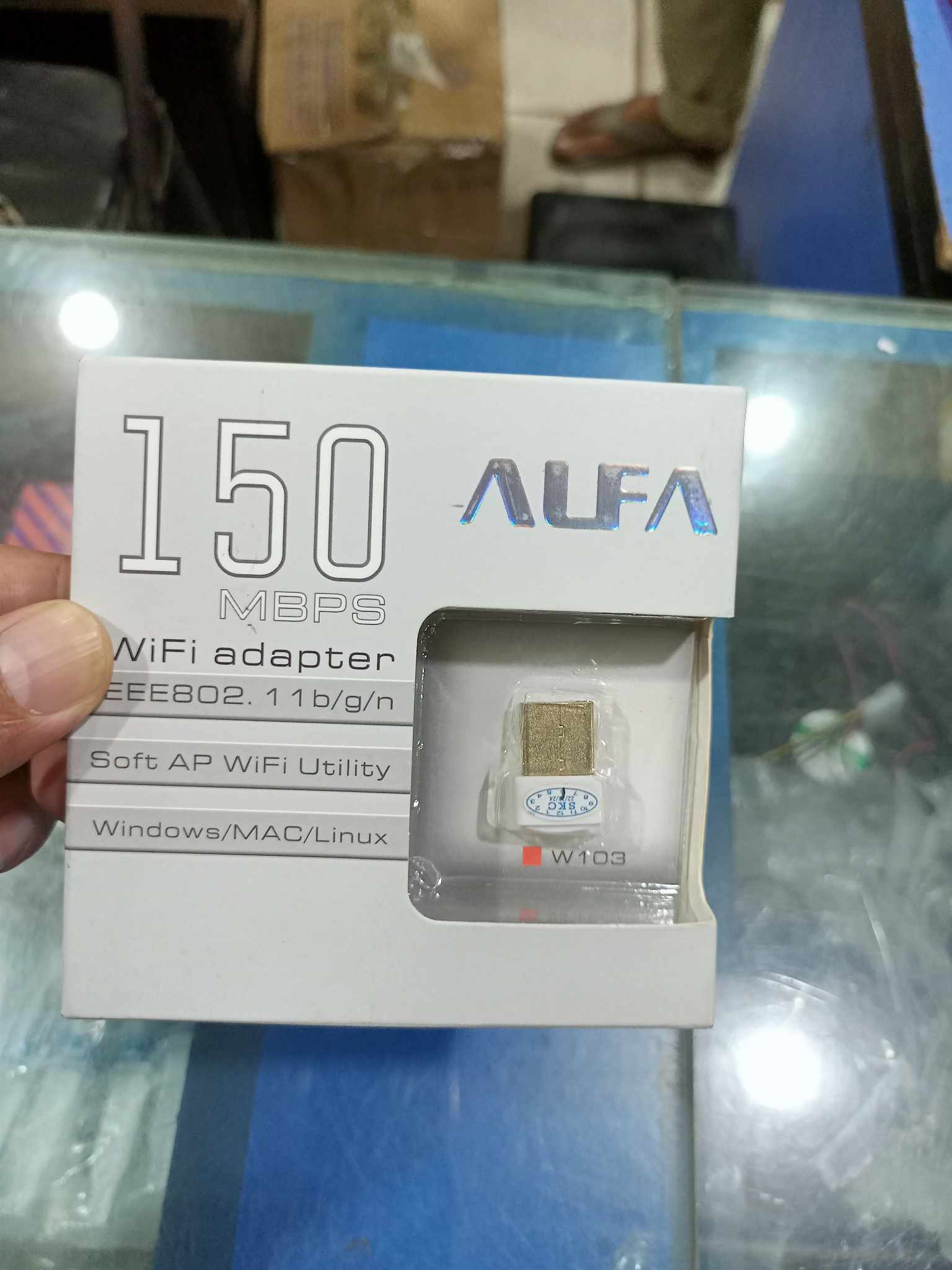 ALFA W -103 -Wi-Fi Adapter EEE802.11/B/G/N soft AP WiFi Utility receiver -plag & play  with  1 year warranty. 