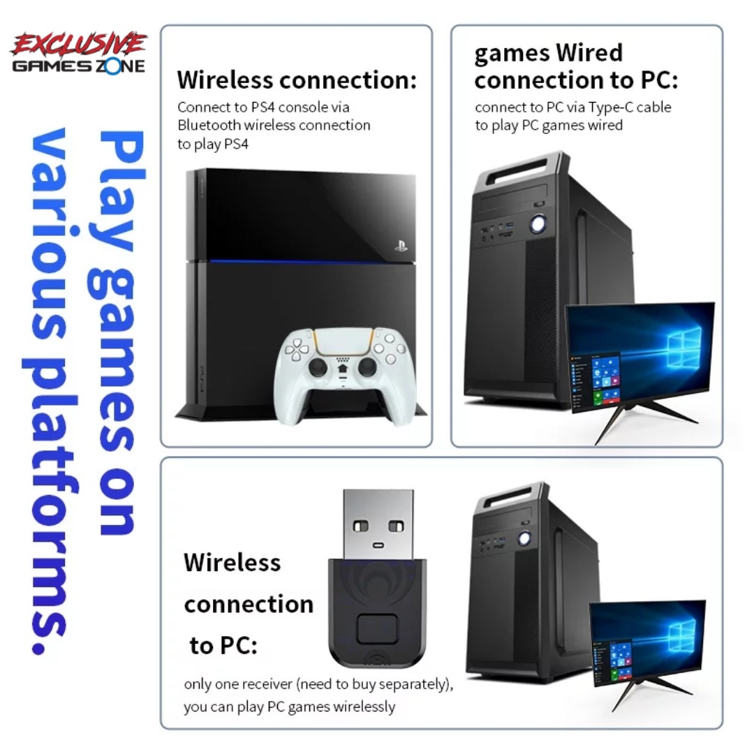 PS4 Controller Same as PS5 Controller for PS4, PC & Mobile. 