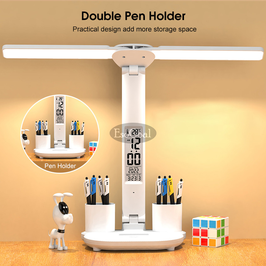 Esogoal Desk Lamp Double-head Table Lamps 3 Color Touch Dimming Nor-dic Lamp Desk Light College Dorm Bedroom Lamp Modern Table Lamp Eye Protection Lights Work And Study Table Lights. 