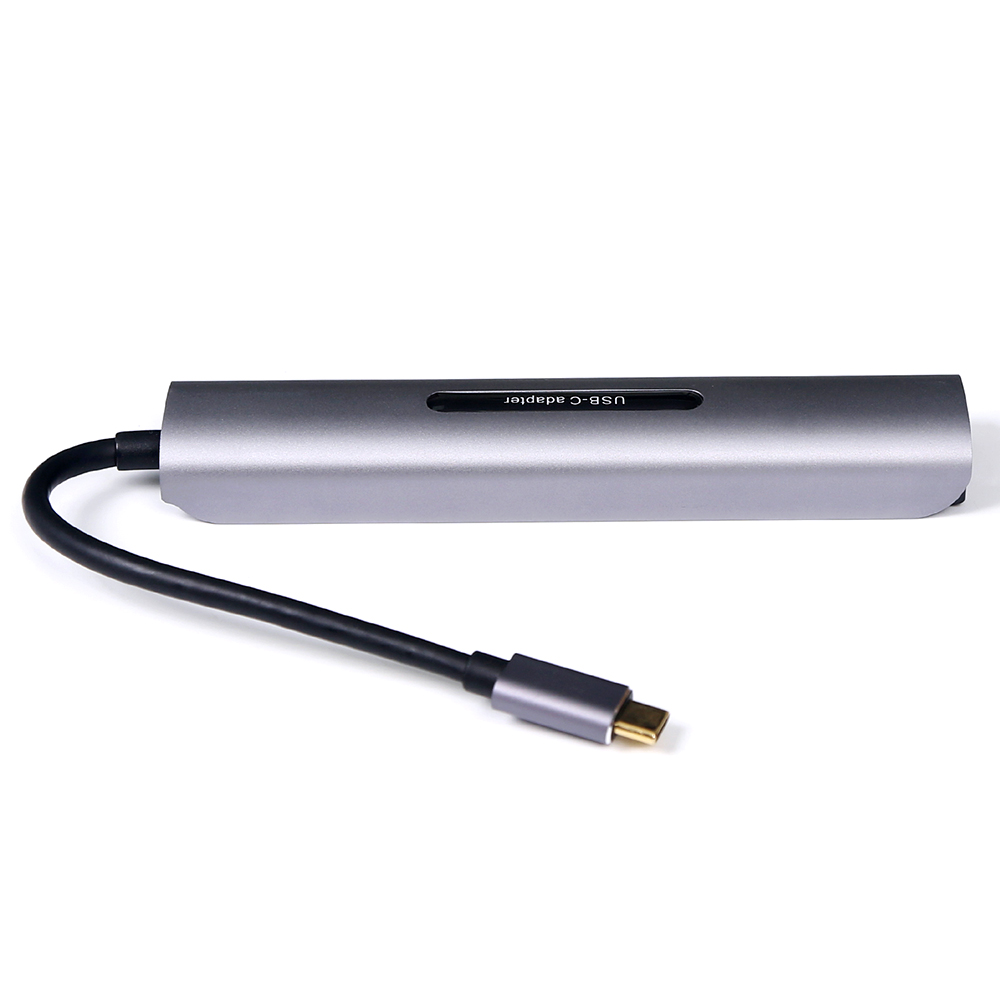 HXSJ 9-in-1 Multifunctional Type-C to HD Hub PD Charge/ HD(4K@30Hz)/ VGA(1080P)/ USB3.0/ SD TF Card Reader/ 3.5mm Audio. 