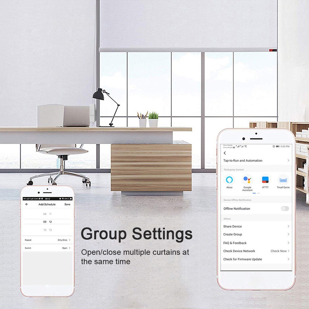 Tuya WiFi Intelligent Pull Bead Curtain Motor Electric Roller Blinds Driver Automatic Opener Support APP/Voive/Remote Control Timer Setup Percentage Control Compatible with Alexa Google Assistant-eu. 