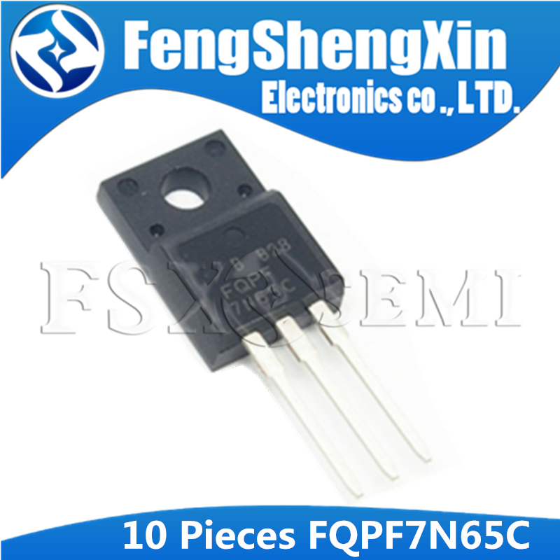 10pcs/lot FQPF7N65C FQP7N65C TO-220F FQPF7N65 7N65 650V N-Channel MOSFET. 