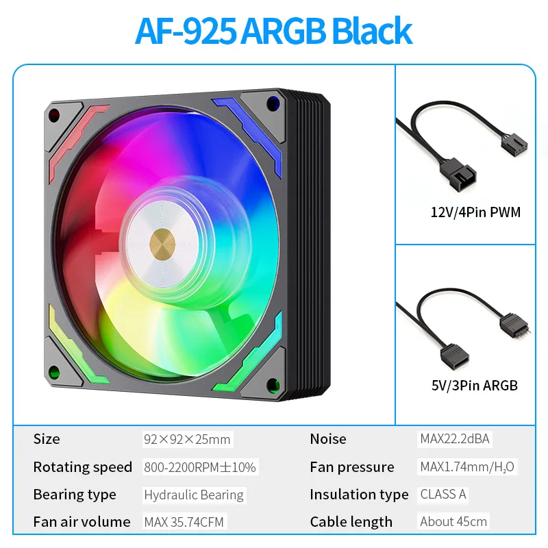 TEUCER AF-925 ARGB PC Fan PC Radiator Cooling Fan 92mm ITX Computer ...