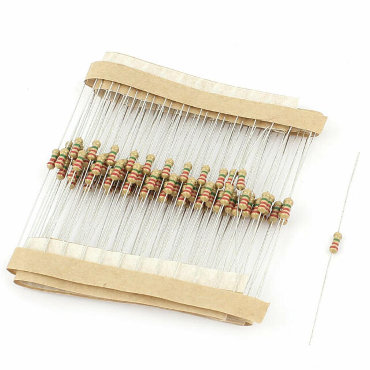 50Pcs- 56K Ohm Resistor 5% 56K Ohm Carbon Film 56K Ohm Resistors 1/4W Resistance 0.25 Watt 5% Tolerance Fixed Resistors 2 Pin Leads