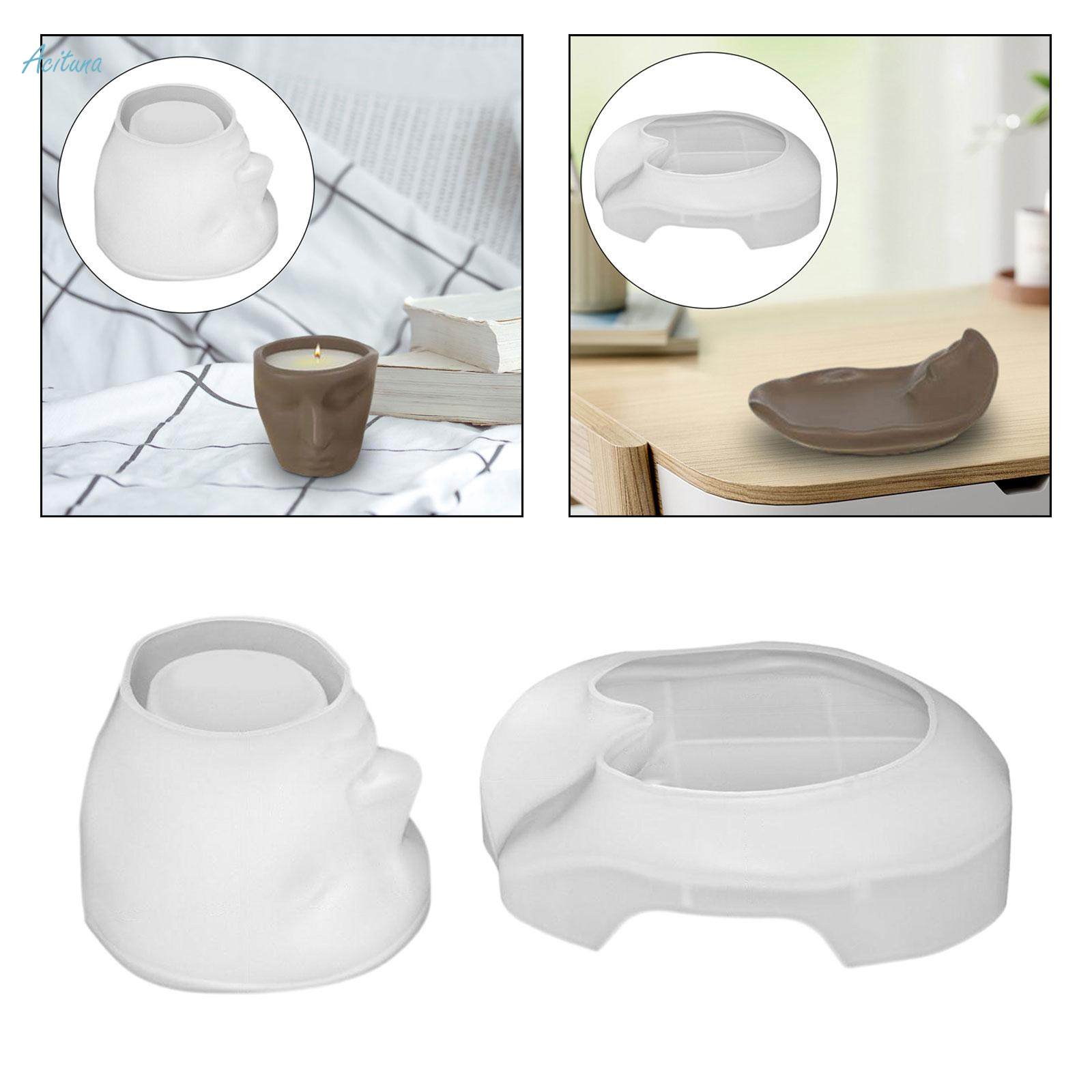 Abstract Human Face Silicone Model Epoxy Resin Casting Model DIY Clay Model Cup. 