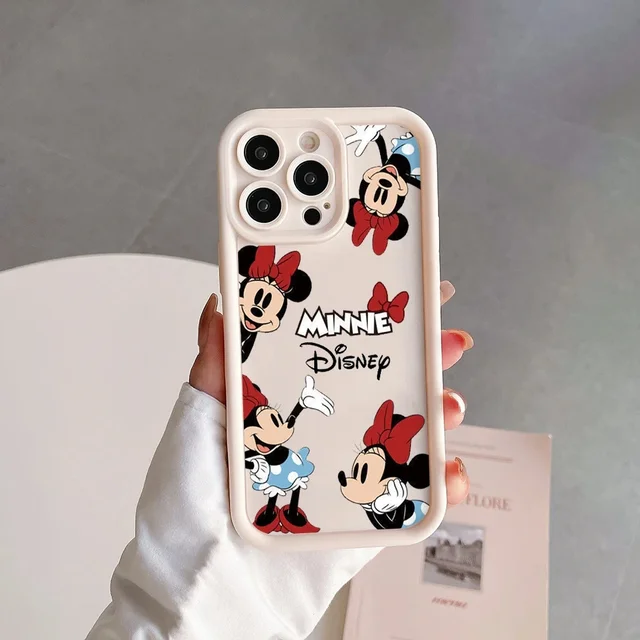Disney Mickey Minnie Mouse Cute Siliocne Phone Case For iPhone 14 12 13 11 15 Pro Max XR XS X 7 8 Plus Shockproof Back Cover. 