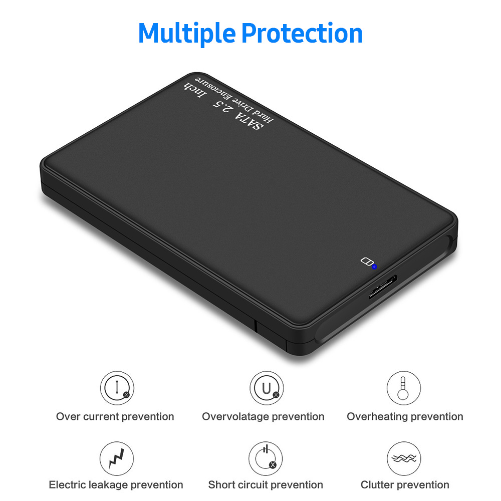 2.5 inch SATA HDD/SSD External Hard Drive Case USB 3.0 Hard Drive Enclosure Portable Tool-free High-speed Hard Disk Case. 
