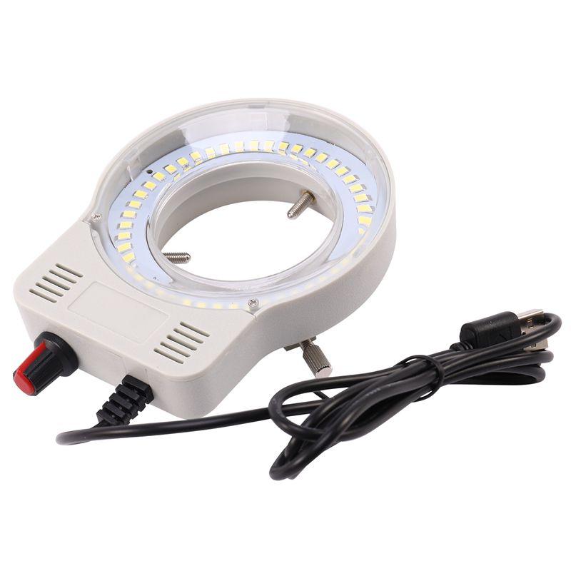 48 LED Industrial Microscope Camera Light Source Ring Lamp Light Illuminator Lamp Adjustable Brightness USB Interface. 