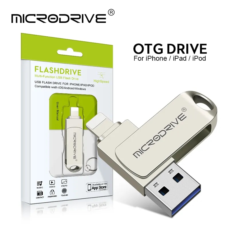 Usb 3.0 Flash Drive for iPhone with 2 in 1 USB-A to lightning interface usb3.0 pendrive for Iphone7/8//11/12/13 /14/ for Ipad
