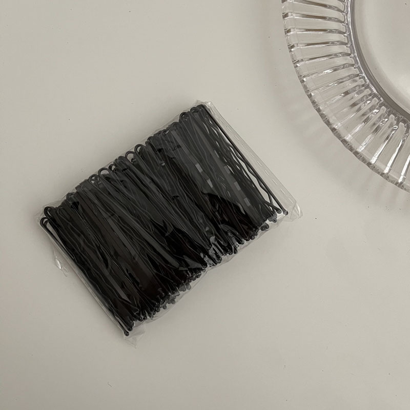 100 bags of simple basic black hairpins, straight clips, girl's side hairpins, broken hair bangs, and side clip headwear