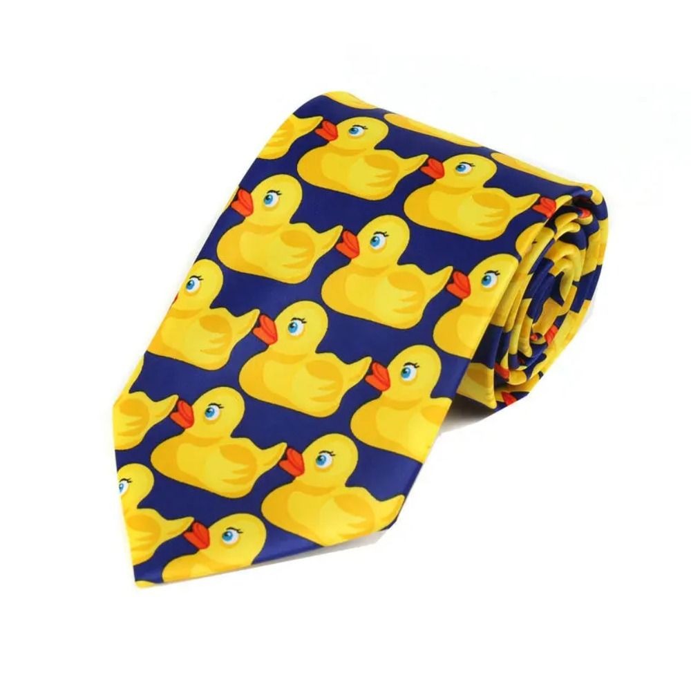 New How I Met Your Mother Ducky Tie Rubber Duck 8cm Necktie Ties Yellow Printed Tie. 