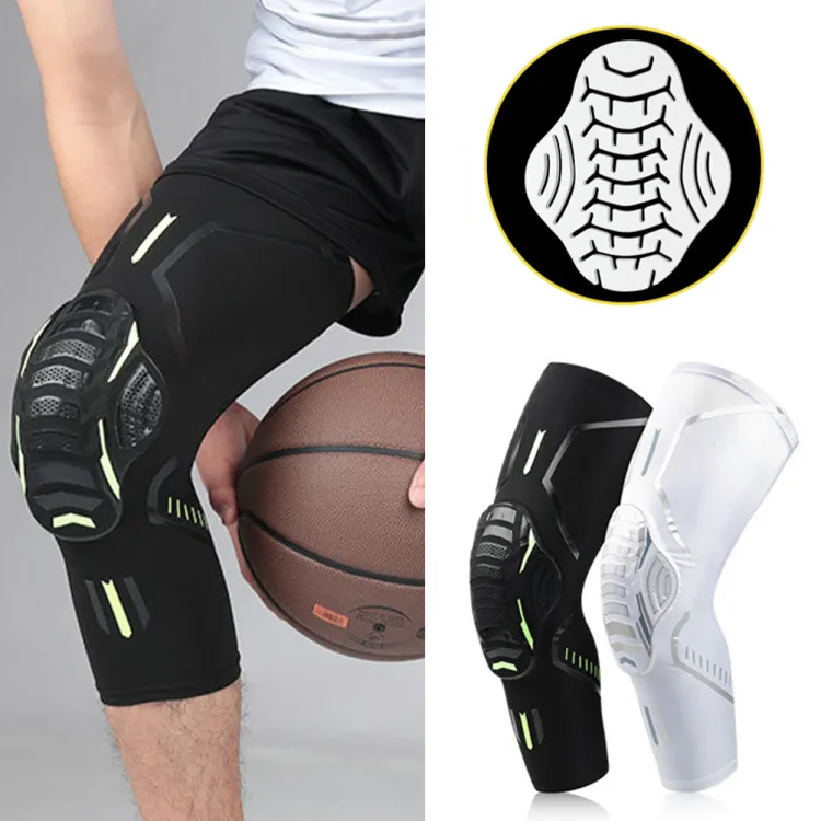 FG 1PC Honeycomb Sponge Anti-Collision Sports Knee Pads Basketball Football  Cycling Breathable Pressure Meniscus Long Leg Protectors Sports Protective  Gear