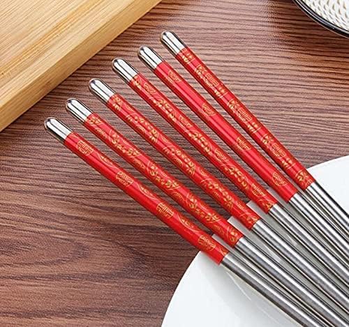 Dine With Elegance Using 1 Pair Stainless Steel Chopsticks - Non-Slip Hollow Retro Food Sticks - Humanized Design - Reusable Tableware. 