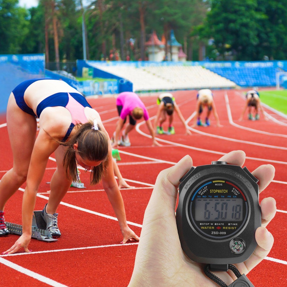 Electronic Digital Sport Stopwatch Timer with Date Time Alarm Compass. 