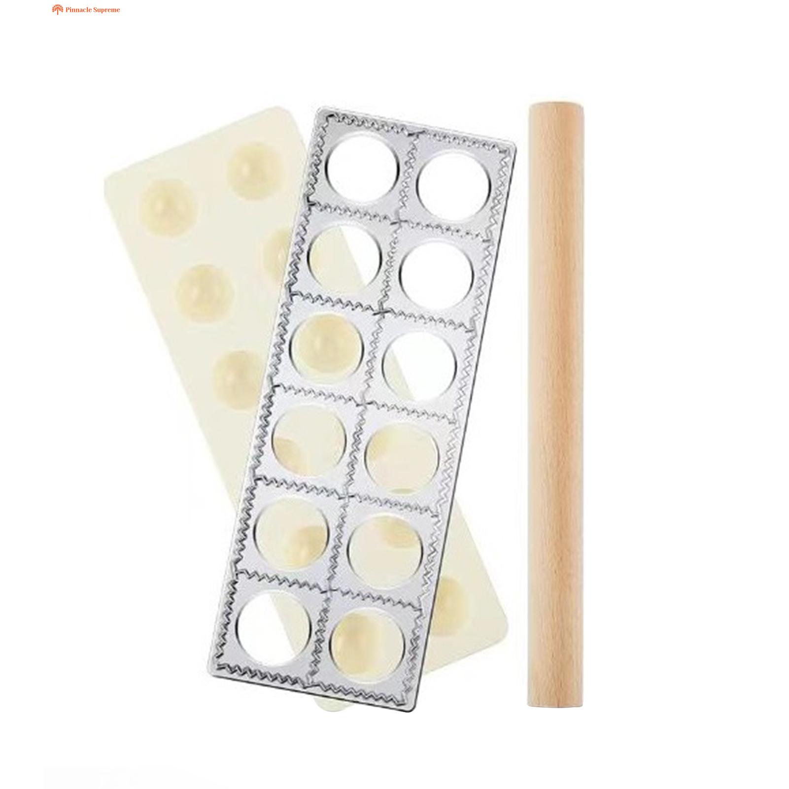 Tortellini Mold Authentic Pasta Making Tools Set for Dumplings Ravioli Pierogi Professional Tortellini Maker Press Mold Kit for Perfect Homemade Pasta Easy to Use Rolling Pin Included Easy-to-use