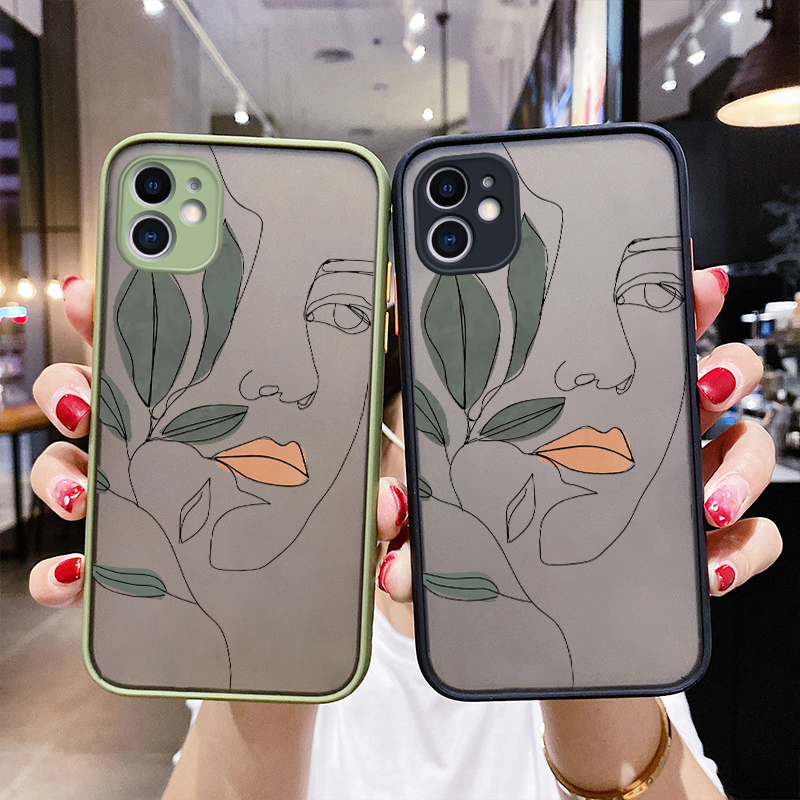 For Samsung Galaxy a20s case with simple art face frosted transparent hard cover soft side edge square silicone case full back cover camera new design English case shockproof protection case. 