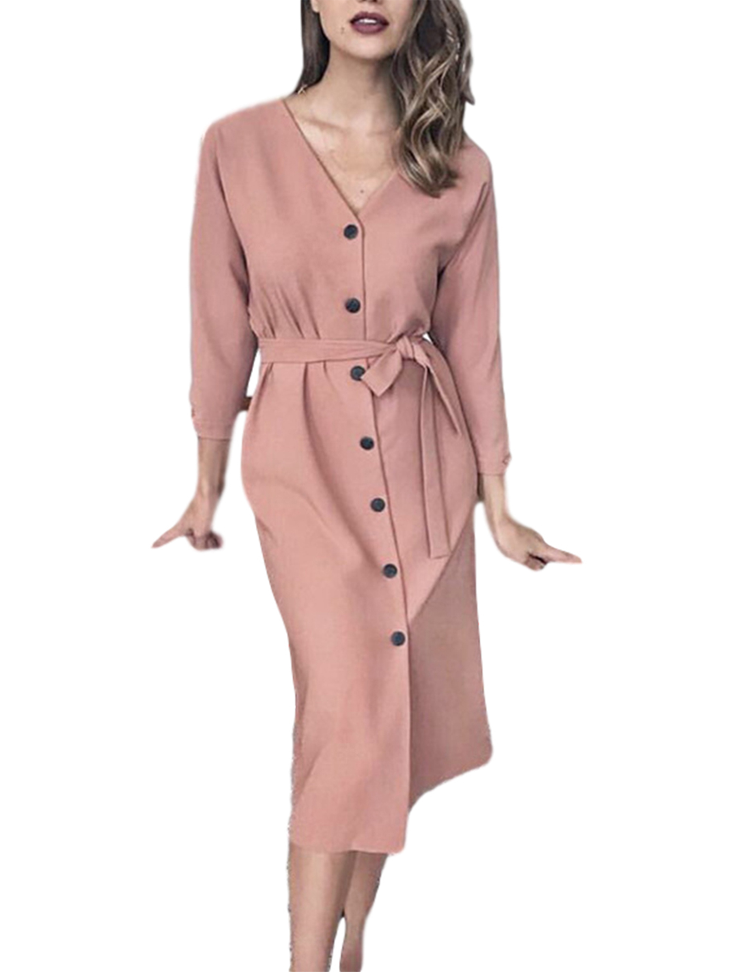 Long Pink Shirt Dress | atelier-yuwa.ciao.jp