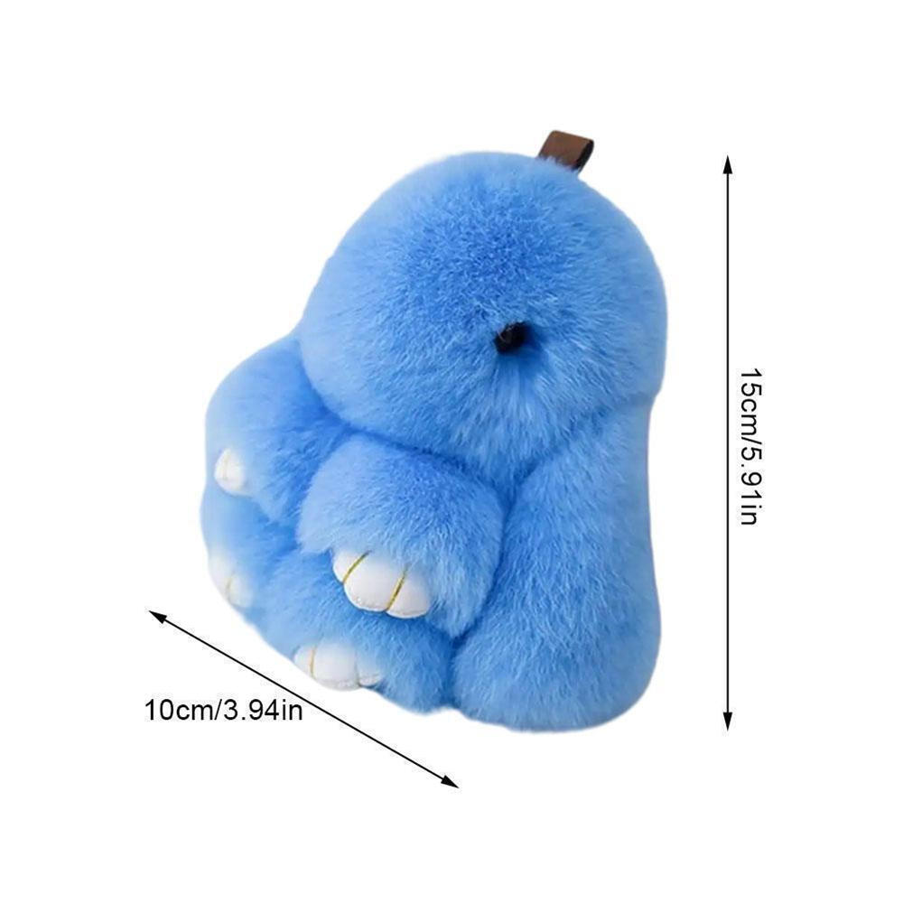 Cute Fluffy Bunny Keychain Charm Pendant Keychain Fluffy Rabbit Plush Keyring Bunny Bag Charm Adorable Keychain Pendant. 