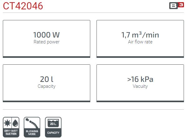 CROWN 20L All-purpose Vacuum Cleaners 1000W 16kPa dry and wet function with air blowing mode CT42046 - Kings Trading. 