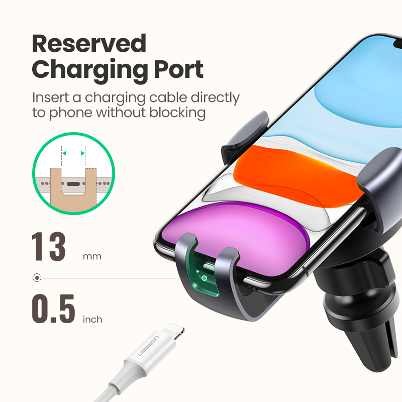 UGREEN Car Phone Mount Air Vent Cell Phone Holder Compatible for iPhone 11 Pro Max SE XS X XR 8 Plus 7 6 6S, Samsung Galaxy Note20 S20 S10 S9 S8 Note 9 8 S7 Edge, Google Pixel 4 3 XL LG V40 V30 G7 G8,Oneplus 8,8Pro,7,7 Pro, Xiaomi 10,10 Pro, 10T. 