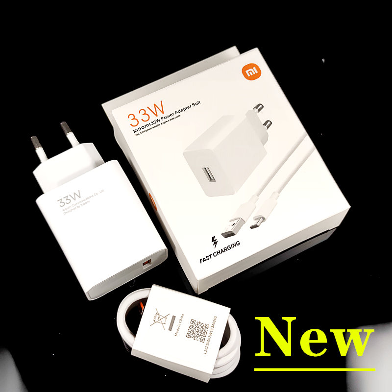 33w Charger Xiaomi eu Turbo Charge Original type C cable For Xiaomi redmi note 9 pro POCO X3 nfc Mi 10 9 note 10 10X LITE. 
