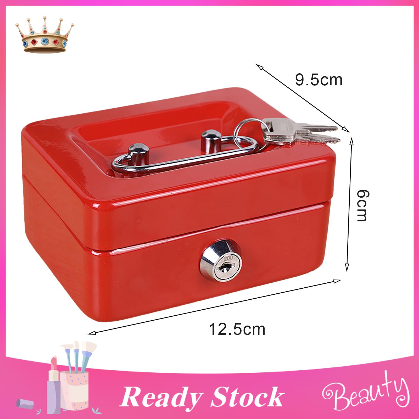 Mini Box with Handle Secureni Box with Lock Keys rle Metal Safe for Jewelry Shock-proof Container for Compt Security Box. 