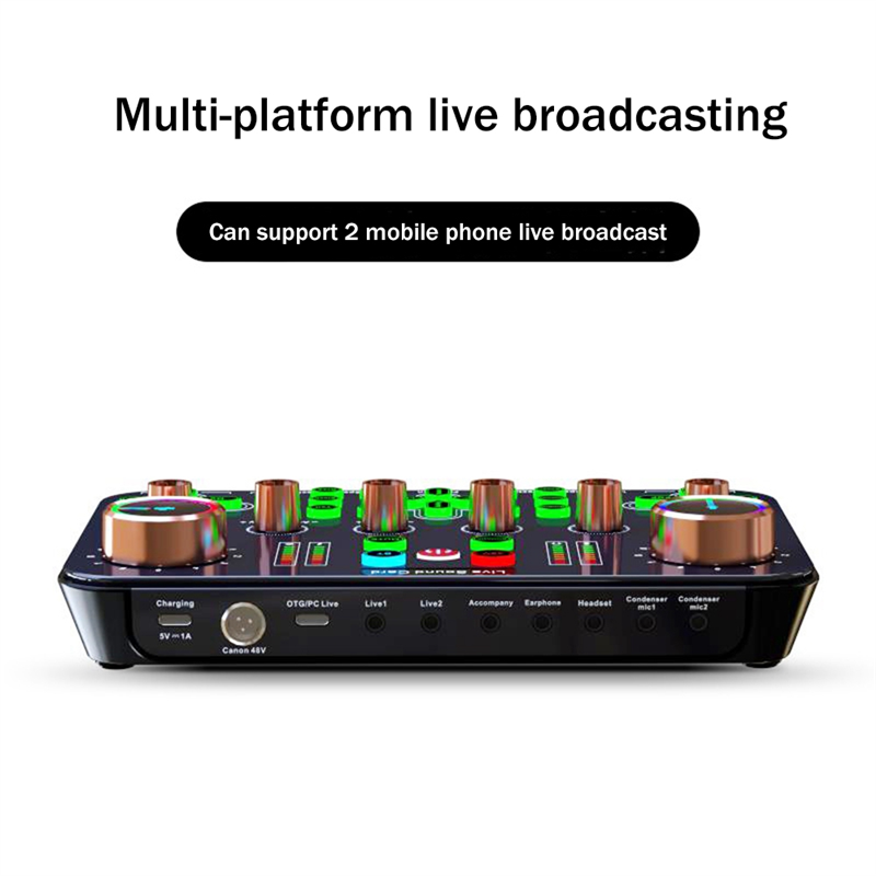 K600 Sound Card Professional Live Broadcast Equipment Accessory Audio Sound Card Mixer Mobile Phone Computer Universal. 
