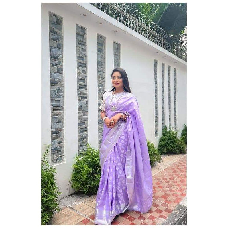 Soft Silk Katan Saree Without Blouse by - Stylish Casual & Party Wear - Suitable for Every Season