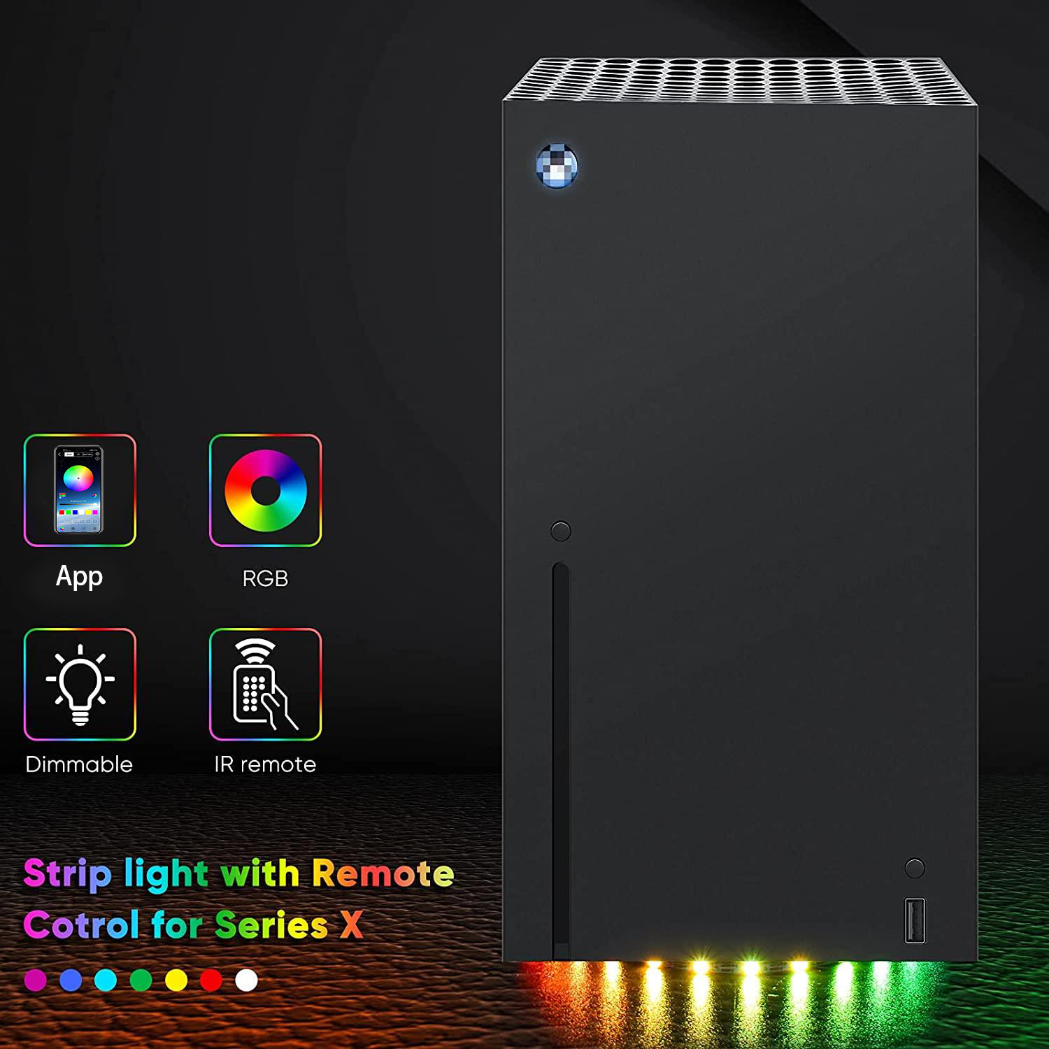 PS5|XboxSeriesX Illuminated Base Light Bar Color Changing RGB Ambition Light Pickup Function Light Strip. 
