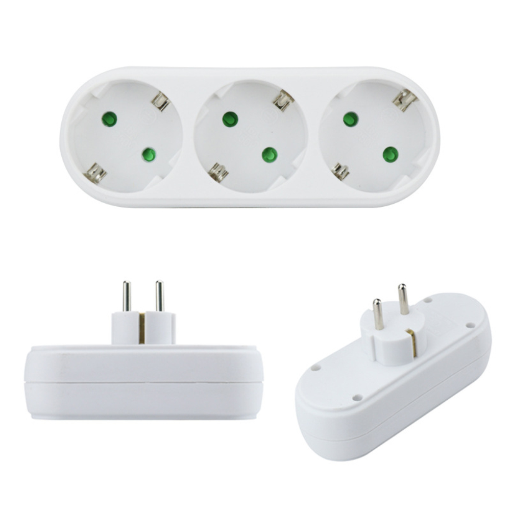 European Conversion Plug 1to 3 Way Socket Adapter EU Standard Power Adapter Socket 16A Travel Plug Extended socket. 