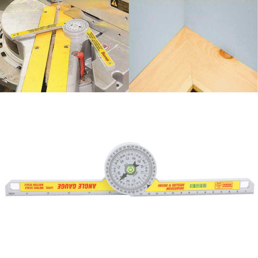 Angle Gauge Miter Saw Protractor Engineering Plastic High Accuracy Measuring Ruler Tool for Outdoors. 