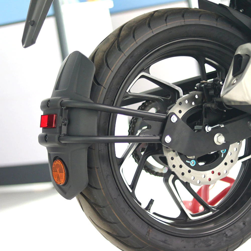 Motorcycle Universal Rear Fender Bracket with reflector and setup clump. 