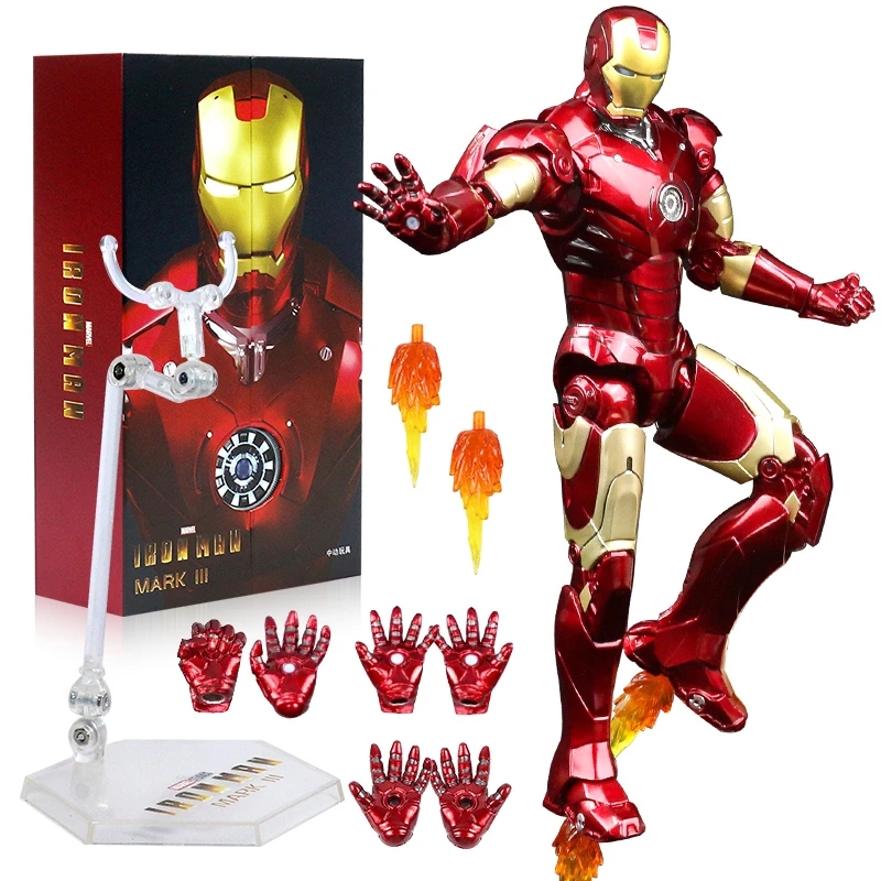 ZD Toys Iron Man Series Joint Movable MK1 MK2 MK3 MK4 MK5 MK6 MK7 MK42 MK43 MK50 Movie Action Figure 7 Inches Mark Dolls. 