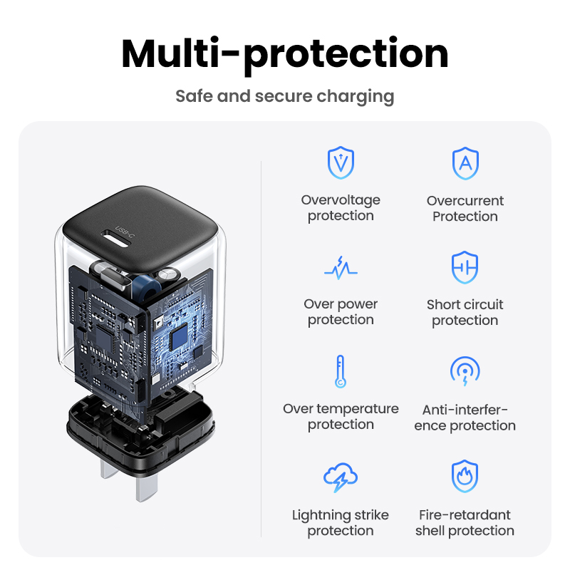 UGREEN 20W GaN Charger PD Fast USB Type C Wall Charger USB C PD3.0 QC3.0 Quick Charging For iPhone 16 15 Max Pro Galaxy S25 S24 Ultra/A Tecon Infinix  Note 30 Pro Itel P40+ Realme 8 Pro Galaxy AI Xiaomi 15 14 Pro Redmi K70 60 Pro. 