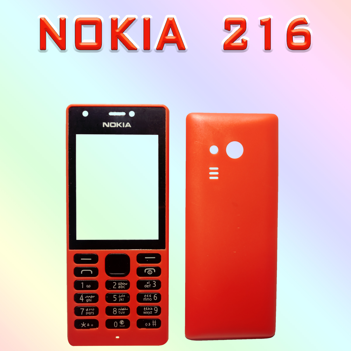 Casing For Nokia 216 Cyan,Red,White Color - Phone - Camera. 