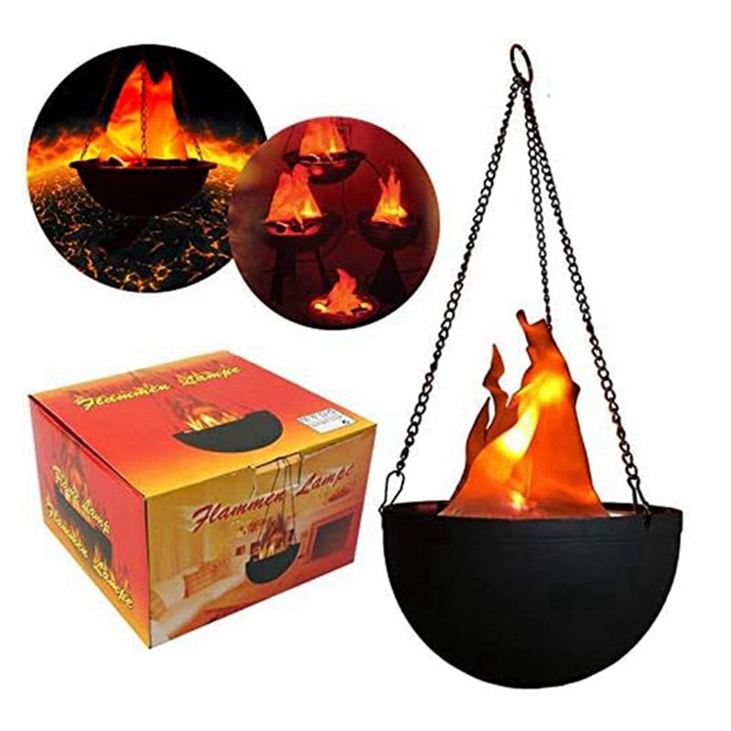 PDTYMWNG 2X 3D Fake-Fire Light,Hanging LED Flame Light,Artificial LED Silk Flame Stage Effect Light Realistic Campfire Lamp Prop. 