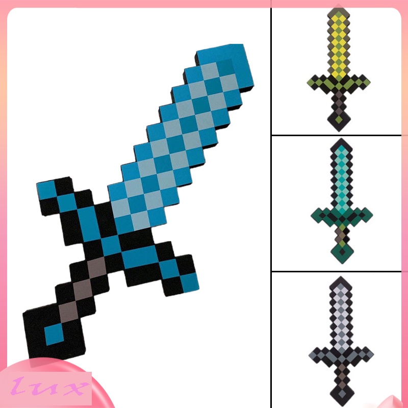 Minecraft Foam Sword Roleplay Battle Toy Life-sized Minecraft Pixel Swords for Active Play. 