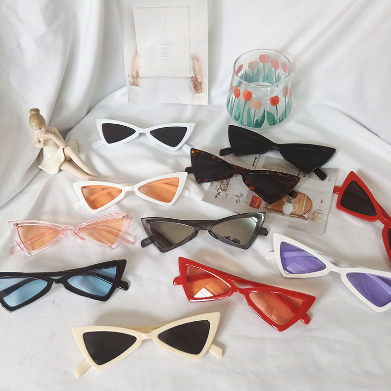 Whimsical Understated -Craftsmanship and Trendy -Korean Style Ulzzang Retro Triangle Cat Eye Sunglas- Progressively Better
