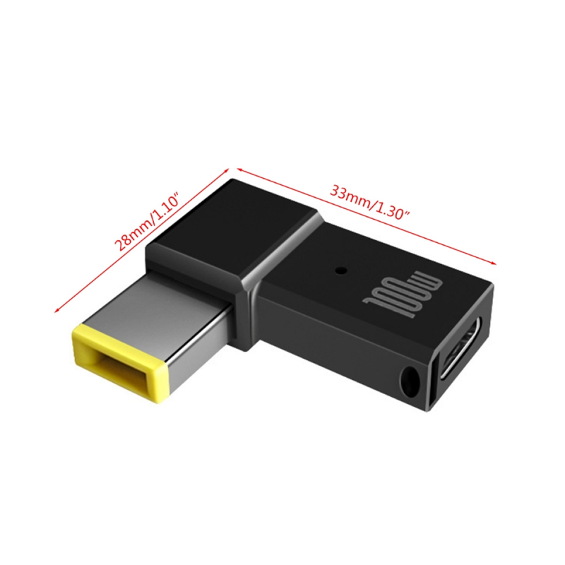 PD 100W USB Type C Female to DC Male Adapter For Lenovo Thinkpad USB-C Fast Charging Cable Converter Square PD Plug. 
