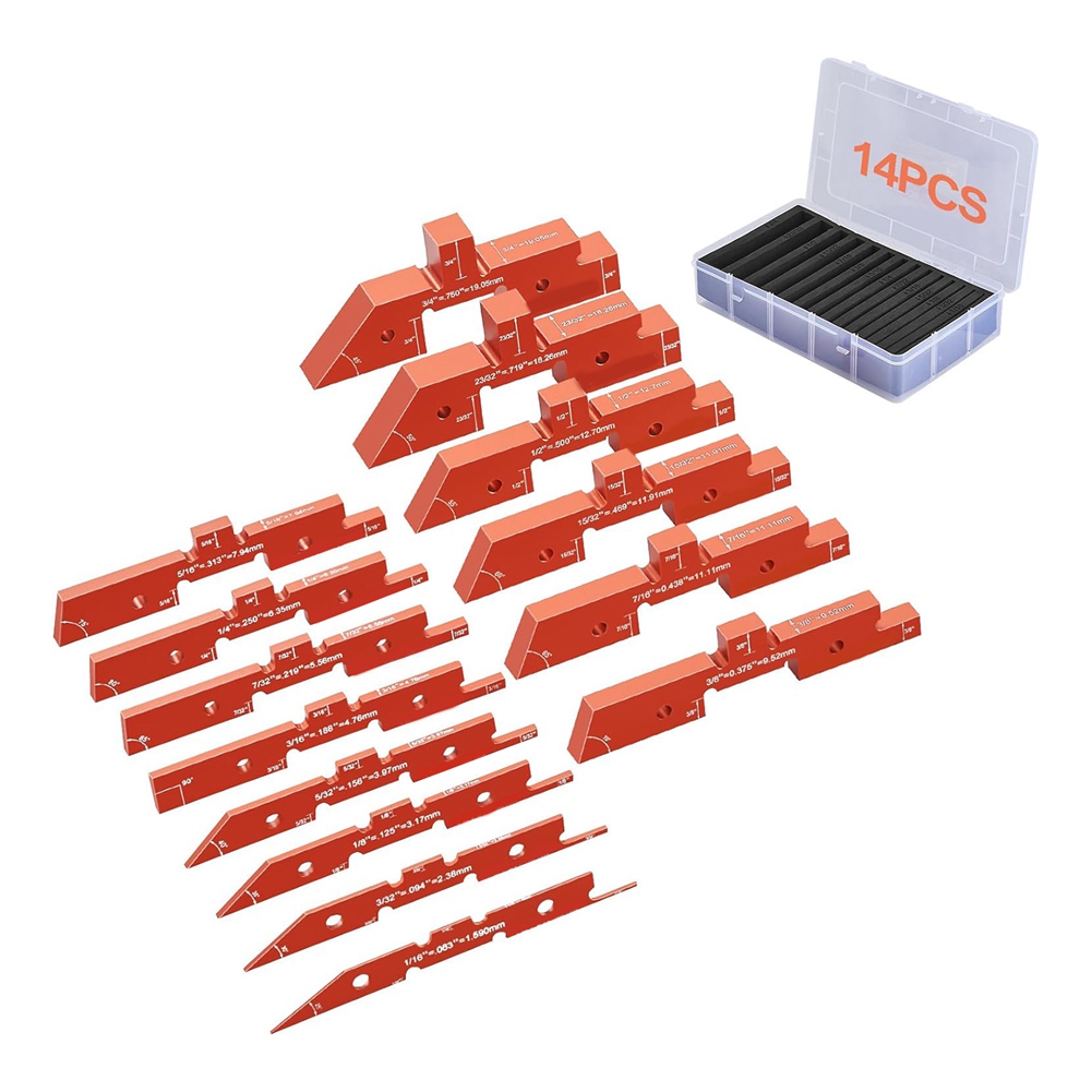 Router Table Setup Bars, 14 Pcs, Setup Blocks Height Gauge Set