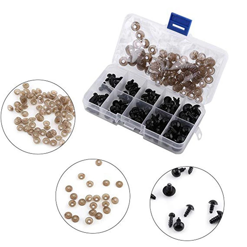 500Pcs DIY Doll Eyes Black Plastic Doll Eyes Crafts Safety Doll Eyes For Teddy Bear Soft Animal Doll. 
