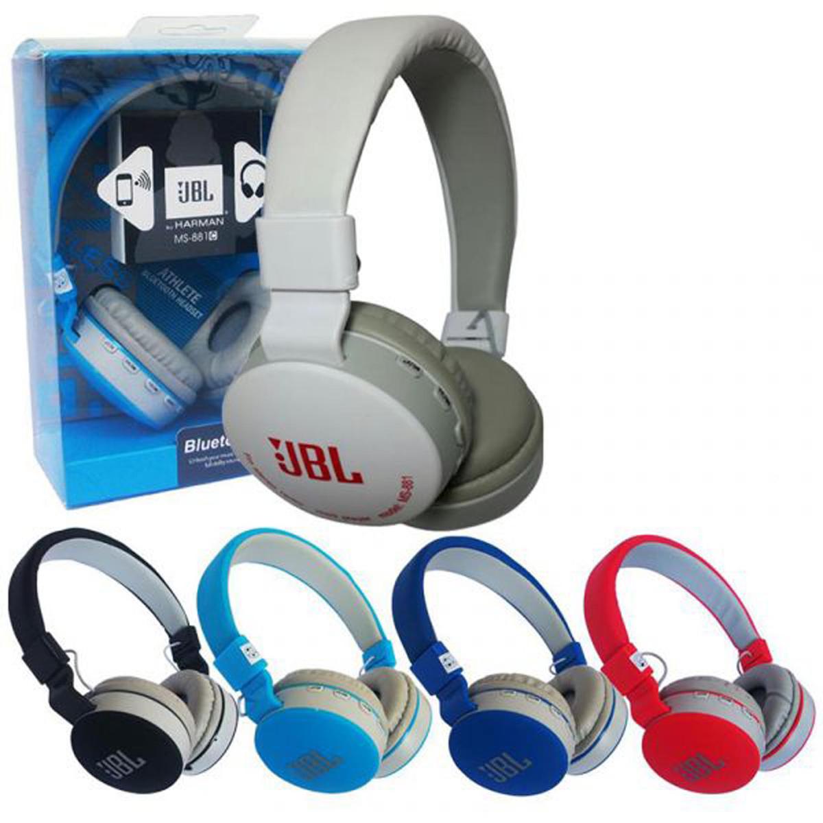 JBL MS-881A Bluetooth Neckband Headset with Noise Cancelling, Microphone, and Long Battery Life, Available in Black, Blue, and Red. 