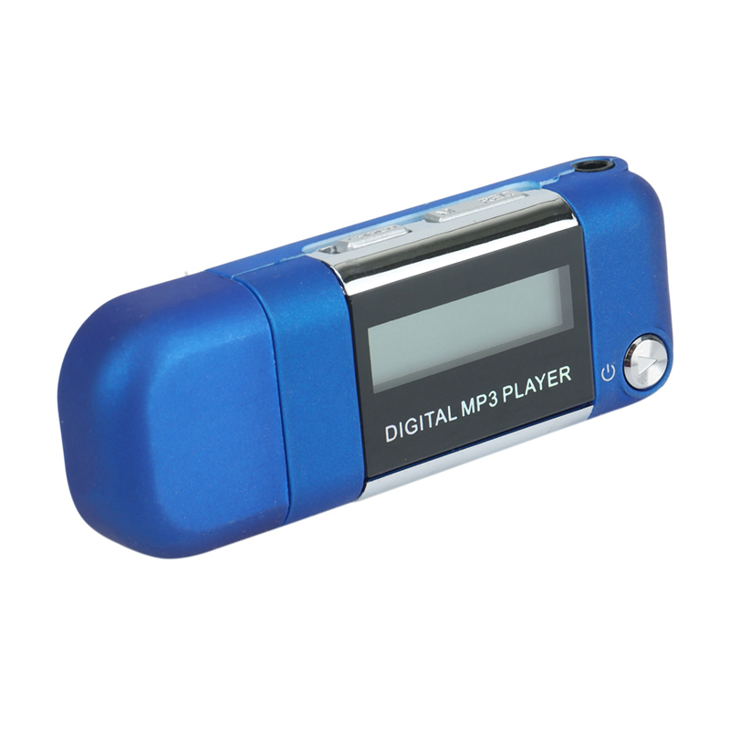 10X Mp3 Player 4GB U Disk Music Player Supports Replaceable AAA Battery, Recording (Blue). 